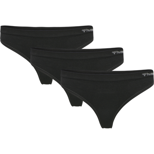hmlJUNO 3 PACK SEAMLESS THONG, BLACK hmlJUNO 3 PACK SEAMLESS THONG, BLACK, packshot