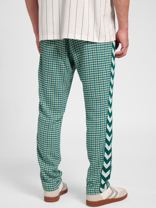 Pepita Woven Logotape Trackpants, YELLOW/LIGHT BLUE/TEAL, model