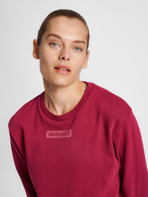 hmlTE ELEMENT SWEATSHIRT, CABERNET, model