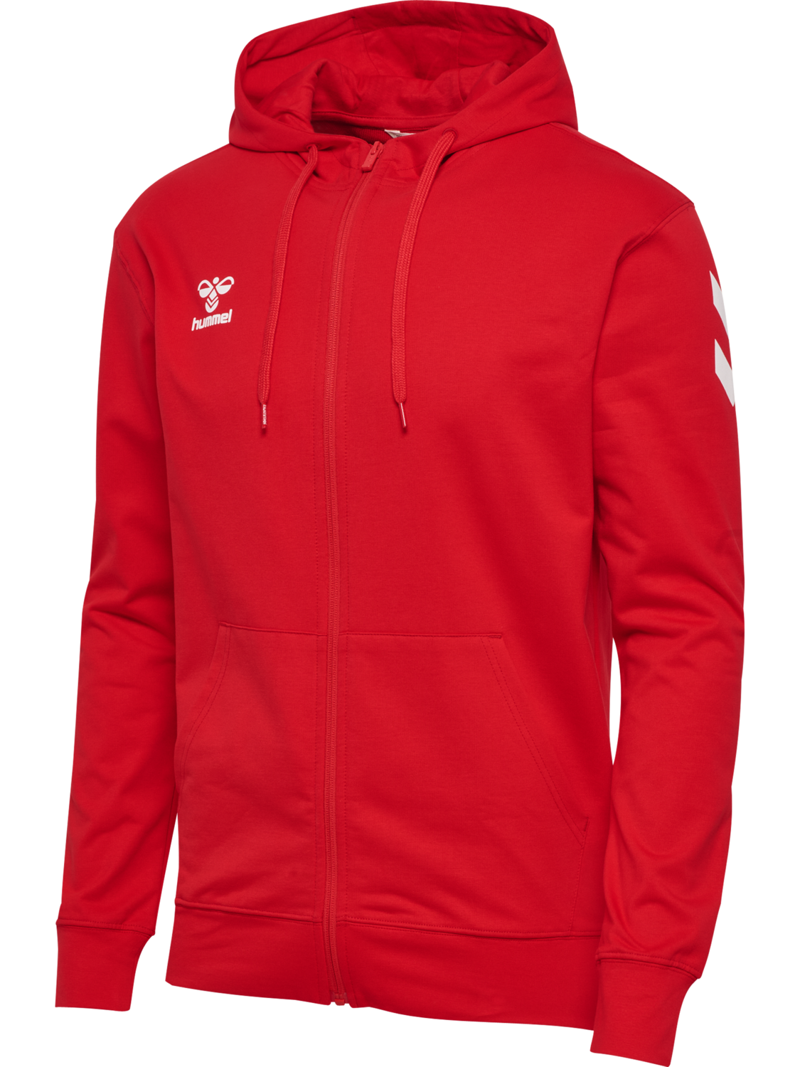 hmlGO 2.0 CHEVRON ZIP HOODIE, TRUE RED, packshot