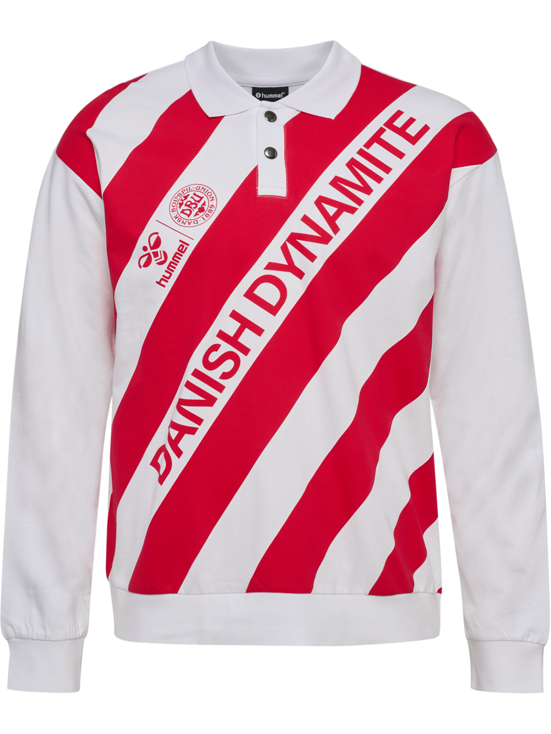 DBU 26 FAN DYNAMITE TEE LS, WHITE/TANGO RED, packshot