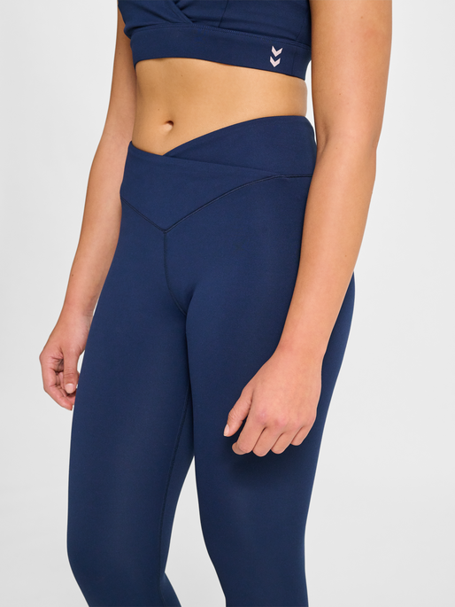 hmlYOGA WRAP HIGH WAIST W TIGHTS, DRESS BLUES, model