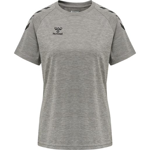 hmlCORE XK CORE POLY TEE  S/S WOMAN, GREY MELANGE, packshot