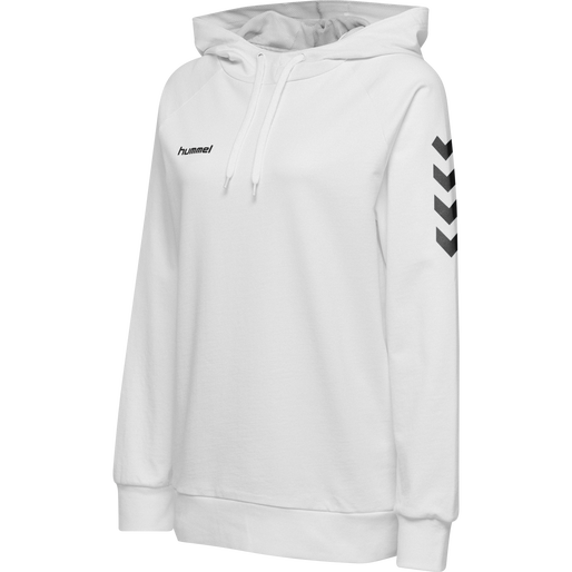 HMLGO COTTON HOODIE WOMAN, WHITE, packshot