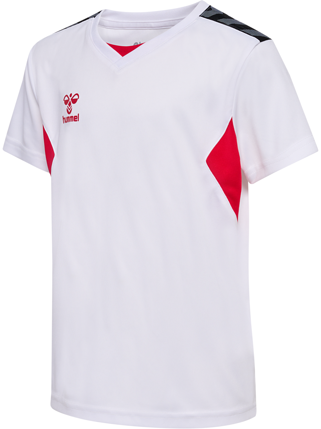 hmlAUTHENTIC PL JERSEY S/S KIDS, WHITE/TRUE RED, packshot