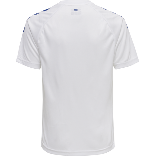 hmlCORE XK CORE POLY TEE S/S KIDS, WHITE/TRUE BLUE, packshot
