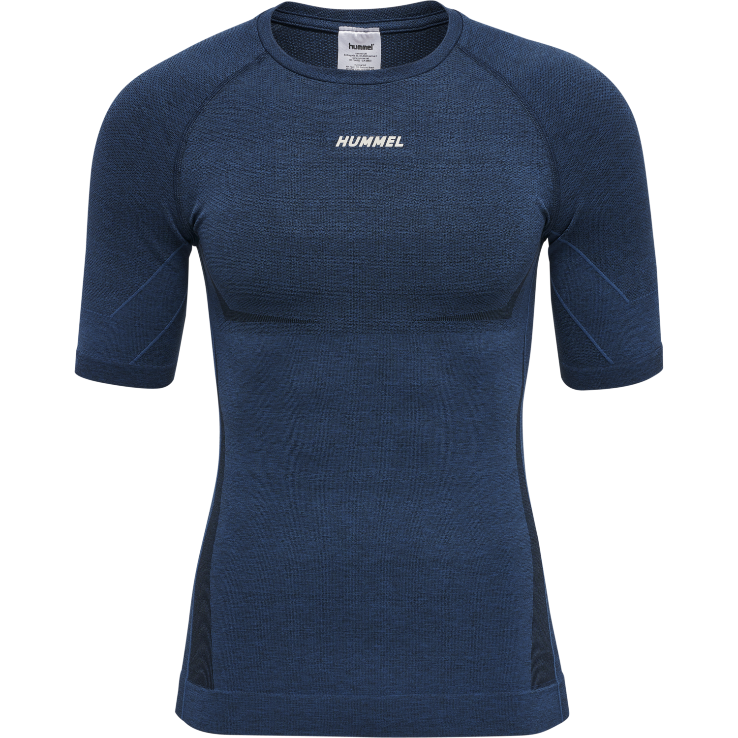 hmlTE MIKE SEAMLESS T-SHIRT, INSIGNIA BLUE/BLACK MELANGE, packshot