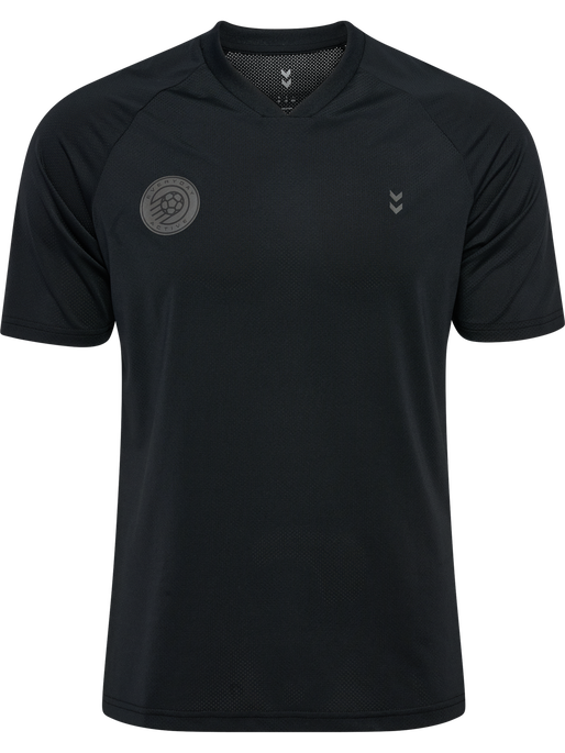 hmlPULSE MESH T-SHIRT S/S, BLACK/EBONY, packshot