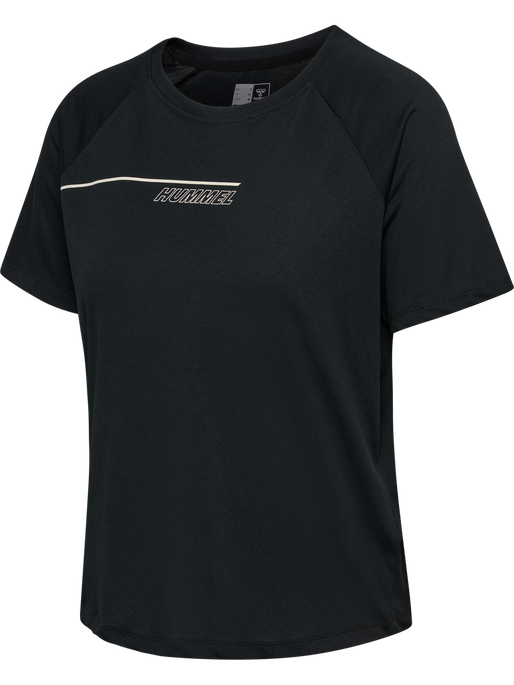 hmlCOURT LIGHT WEIGHT T-SHIRT W, LIGHT GREY/BLACK hmlCOURT LIGHT WEIGHT T-SHIRT W, LIGHT GREY/BLACK, packshot