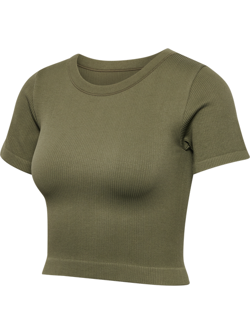 hmlPULSE SEAMLESS RIB W T-SHIRT S/S, DUSTY OLIVE hmlPULSE SEAMLESS RIB W T-SHIRT S/S, DUSTY OLIVE, packshot
