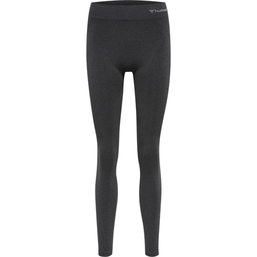 hmlCI SEAMLESS MID WAIST TIGHTS, BLACK MELANGE, packshot