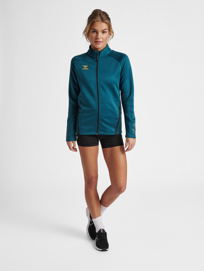 hmlCIMA XK ZIP JACKET WOMAN, BLUE CORAL, model