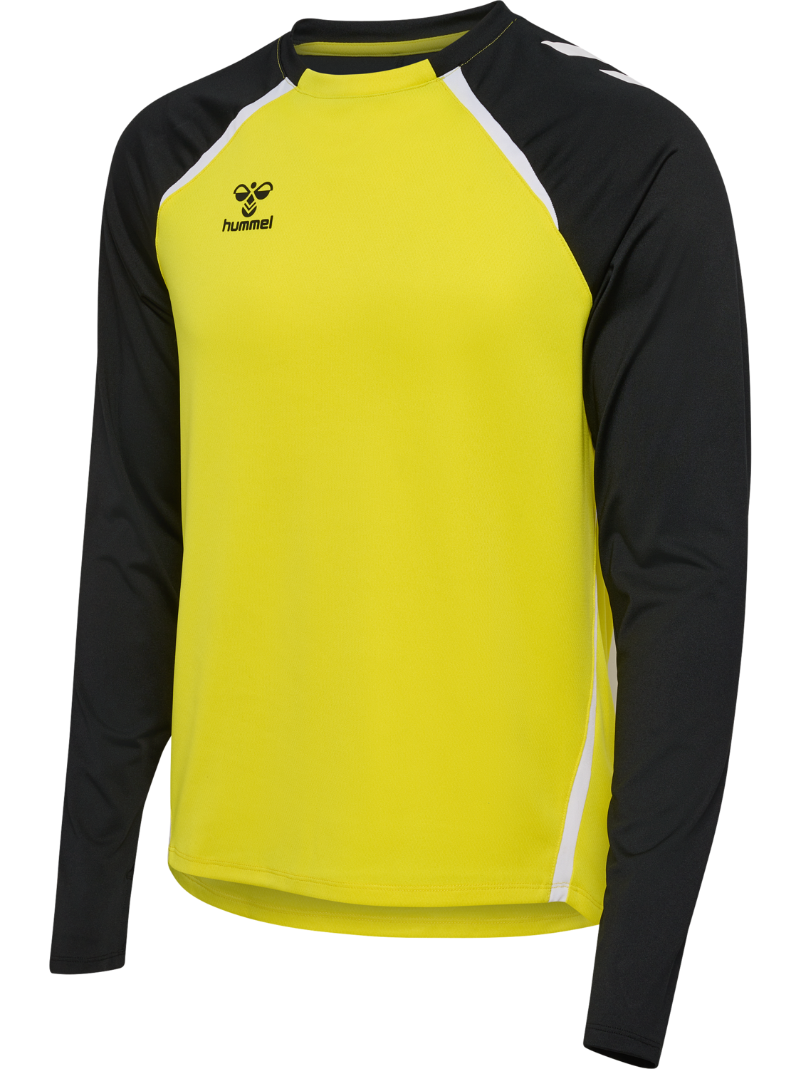 hmlLEAD 2.0 CREW SWEAT, BLAZING YELLOW/BLACK, packshot