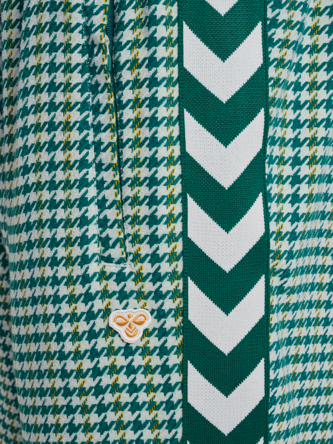 Pepita Woven Logotape Trackpants, YELLOW/LIGHT BLUE/TEAL, packshot