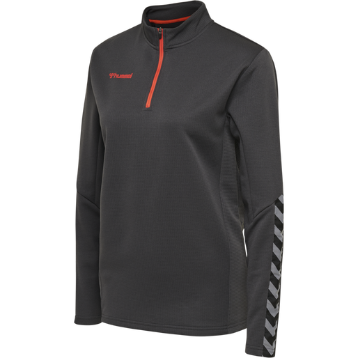 hmlAUTHENTIC HALF ZIP SWEATSHIRT WO, ASPHALT, packshot