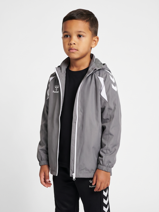 hmlCORE 2.0 ALL-WEATHER JACKET KIDS, STEEL GRAY/WHITE, model