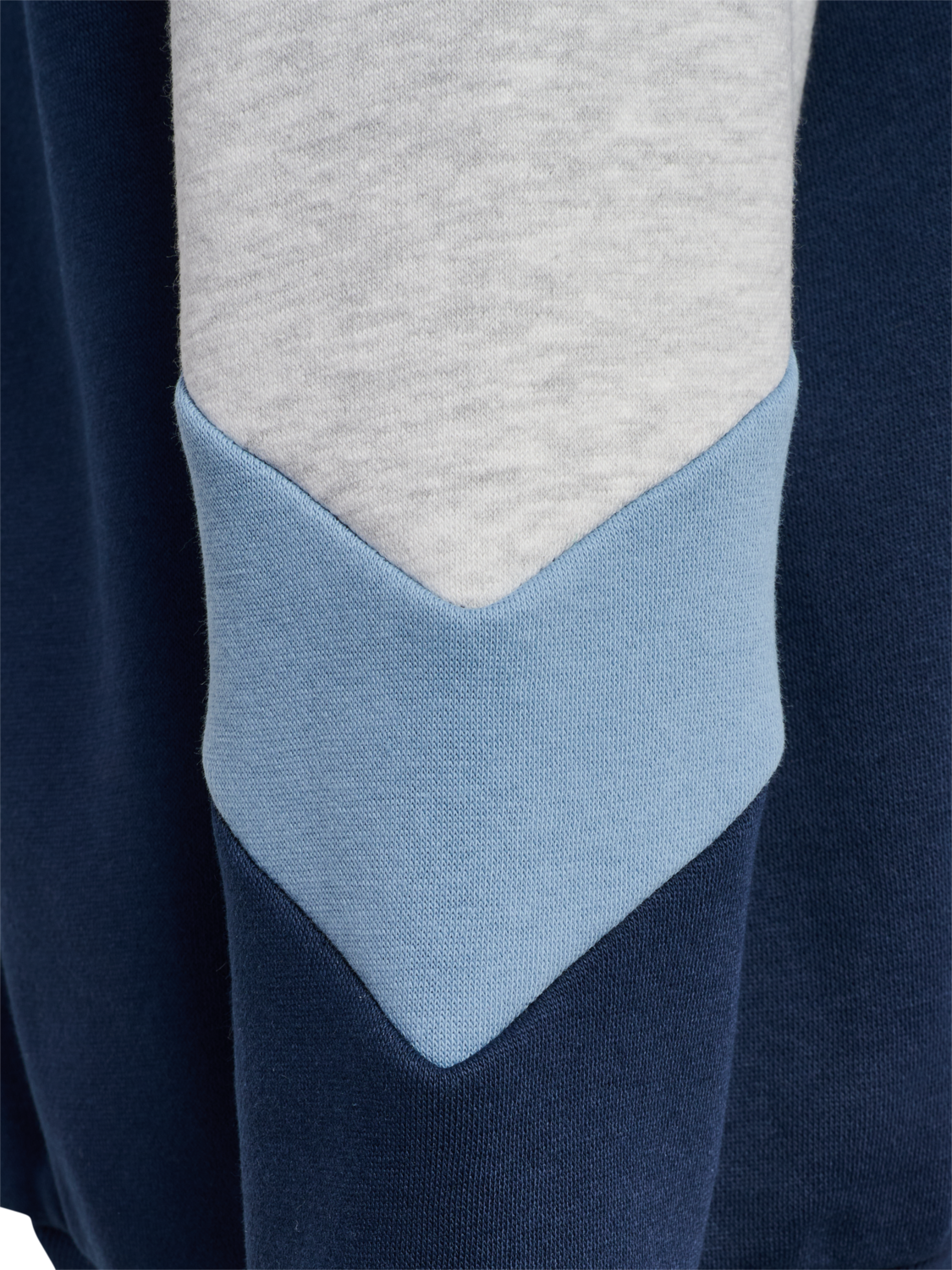 hmlJR LOOSE BLOCKED ZIP HOODIE, DRESS BLUES/FADED DENIM, packshot