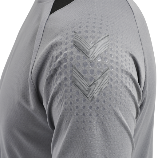 hmlLEAD S/S POLY JERSEY, GREY MELANGE hmlLEAD S/S POLY JERSEY, GREY MELANGE, packshot