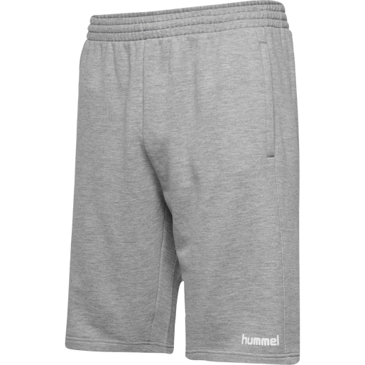 hmlGO KIDS COTTON BERMUDA SHORTS, GREY MELANGE hmlGO KIDS COTTON BERMUDA SHORTS, GREY MELANGE, packshot