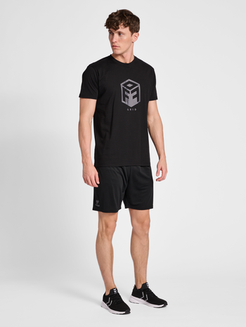 hmlOFFGRID COTTON JERSEY S/S, JET BLACK, model