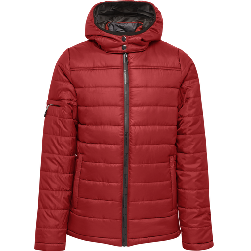 hmlNORTH QUILTED HOOD JACKET KIDS, TRUE RED, packshot