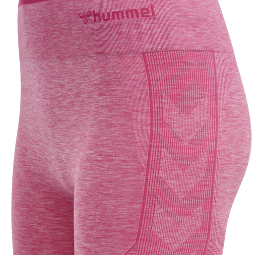 hmlMT UNA SEAMLESS MID WAIST SHORTS, AZALEA PINK MELANGE, packshot