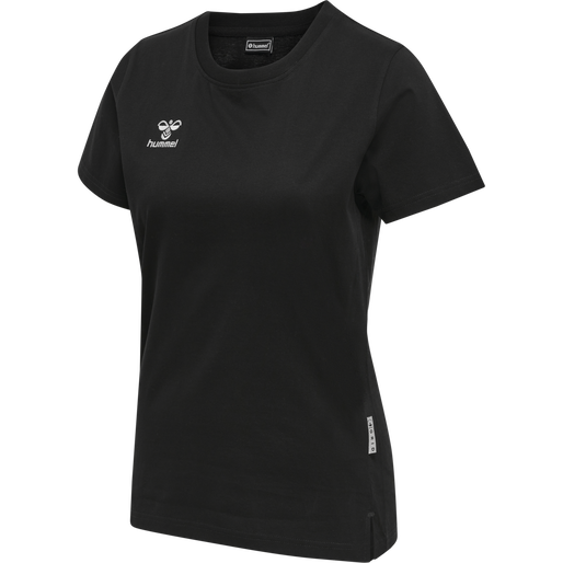 hmlMOVE GRID COTTON T-SHIRT S/S WOM, BLACK, packshot