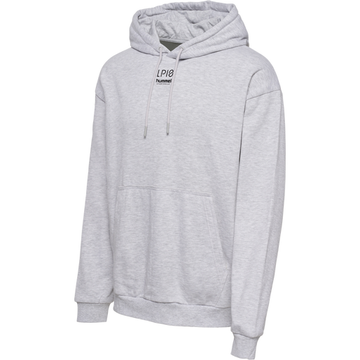 hmlLP10 BOXY SWEAT HOODIE, LIGHT GREY MELANGE, packshot