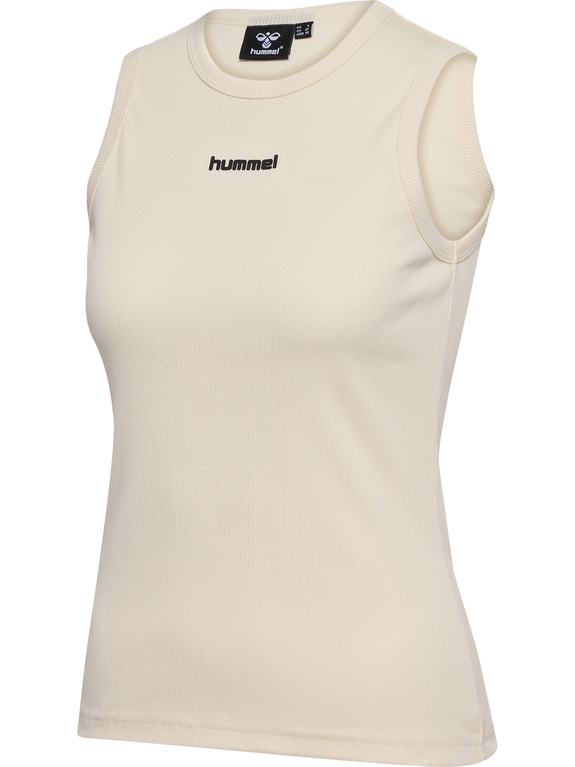 hmlLGC ASLY RIB TANK TOP, EGRET, packshot