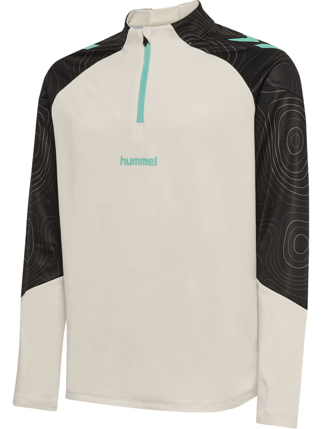 hmlBLAZE 2.0 TRAINING HALF ZIP KIDS, VAPOROUS GRAY/POOL BLUE, packshot