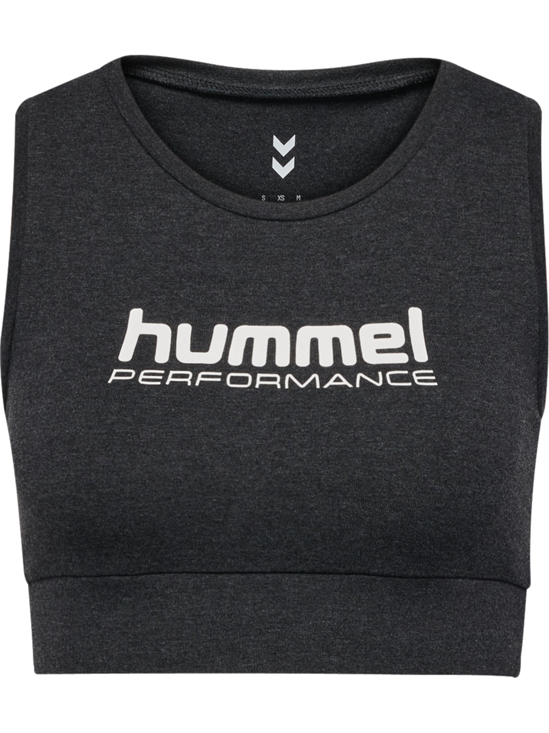 hmlPULSE LOGO LIGHT SUPPORT BRA, BLACK MELANGE, packshot