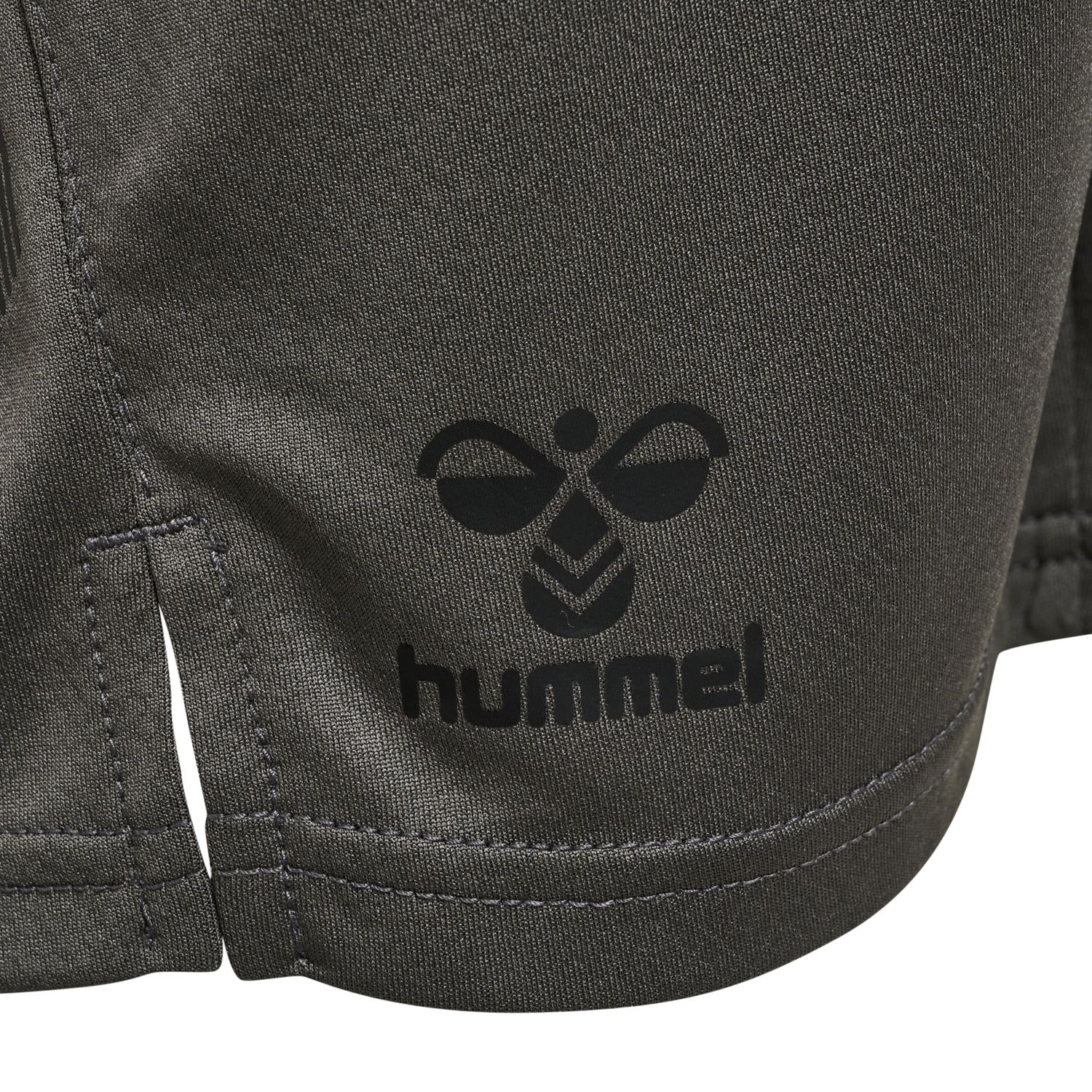 hmlONGRID POLY SHORTS KIDS, FORGED IRON/JET BLACK, packshot