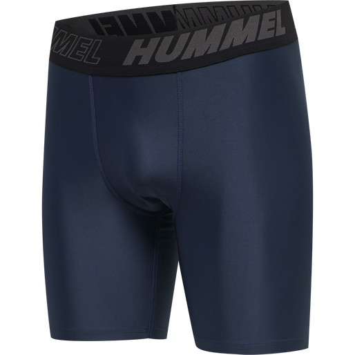 hmlTE TOPAZ 2-PACK TIGHT SHORTS, BLACK/INSIGINA BLUE, packshot
