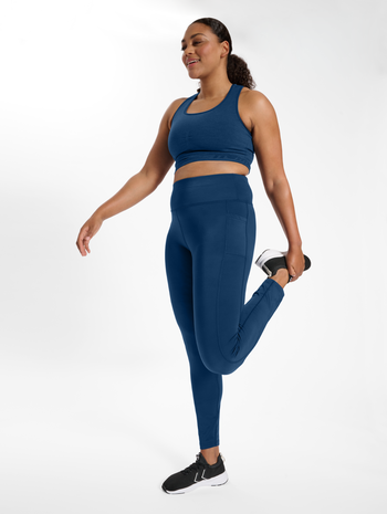 hmlTE CURVY HIGHT WAIST TIGHTS PLUS, INSIGNIA BLUE, model
