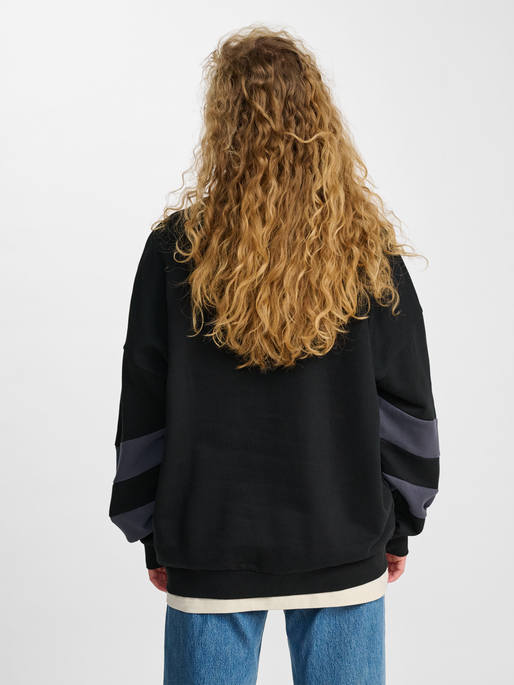 hmlOVERSIZED HALFZIP SW, BLACK/EBONY, model