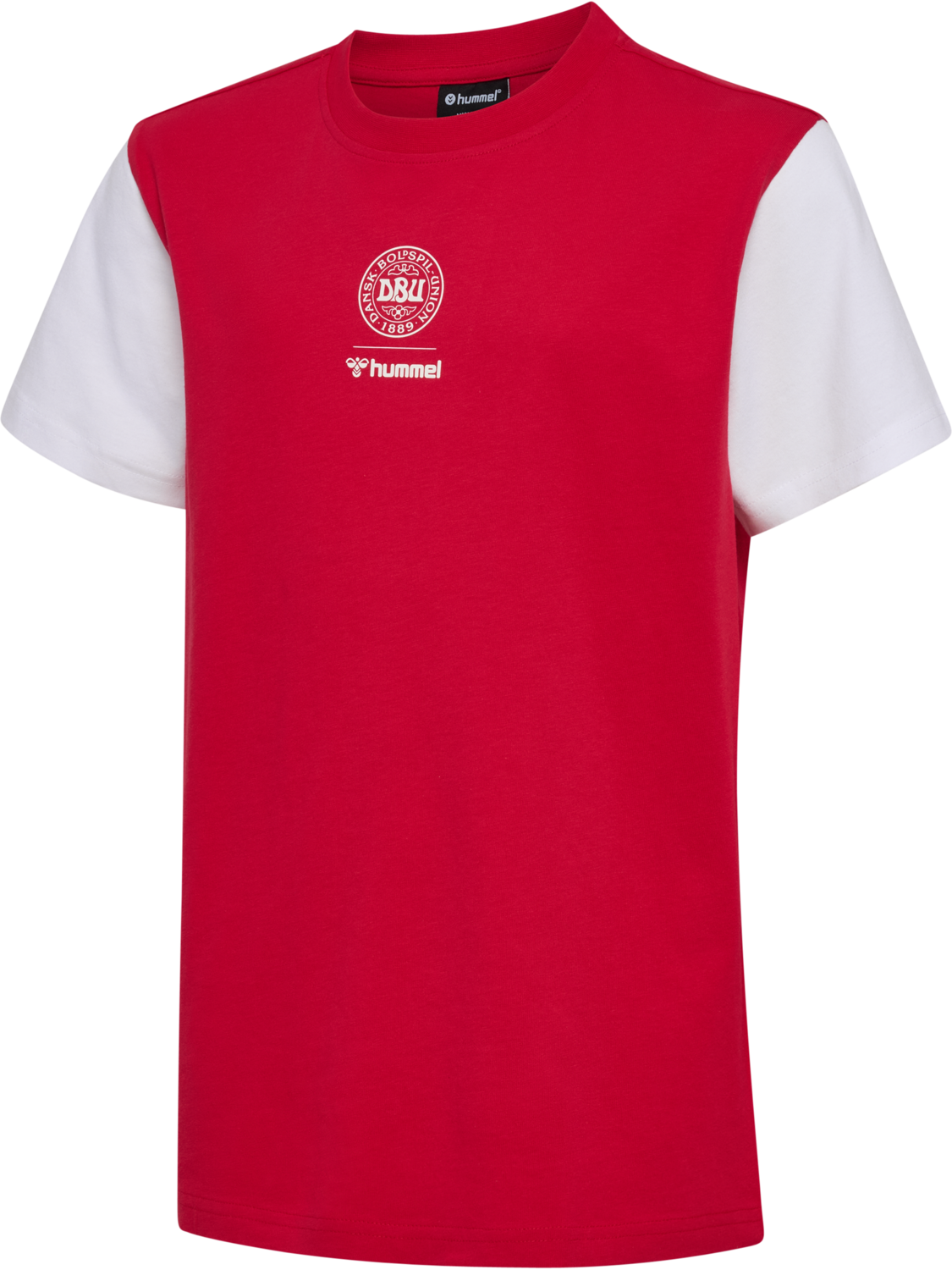 DBU 26 FAN RED-WHITE TEE SS KIDS, TANGO RED/WHITE, packshot