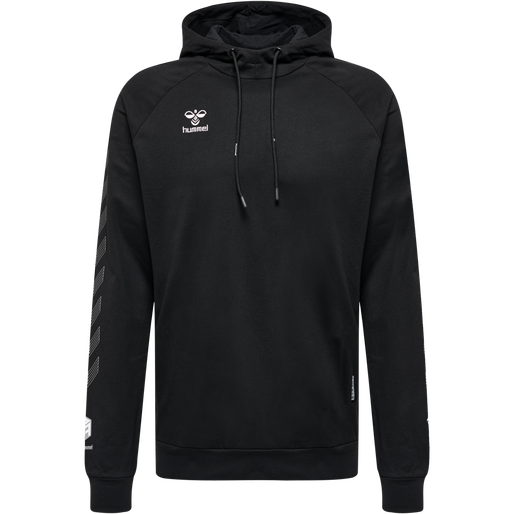 hmlMOVE GRID COTTON HOODIE, BLACK, packshot