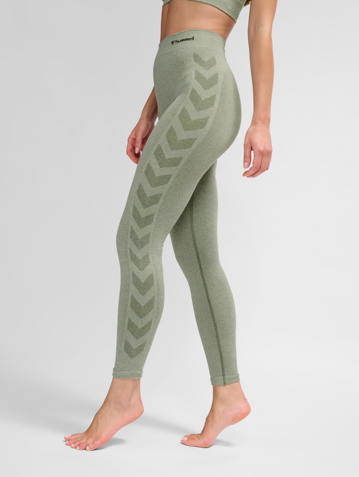 hmlCI SEAMLESS MID WAIST TIGHTS, SEAGRASS MELANGE, model