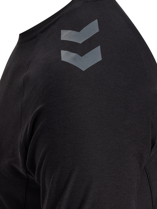 hmlCIMA 2.0 JERSEY S/S, BLACK MELANGE, packshot