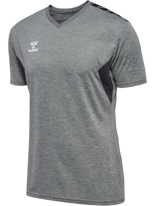 hmlAUTHENTIC PL JERSEY S/S, GREY MELANGE, packshot