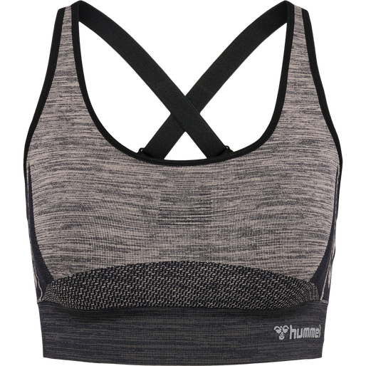 hmlCLEA SEAMLESS  SPORTS TOP, CHATEAU GRAY/BLACK MELANGE, packshot