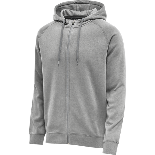 hmlRED CLASSIC ZIP HOODIE, GREY MELANGE, packshot