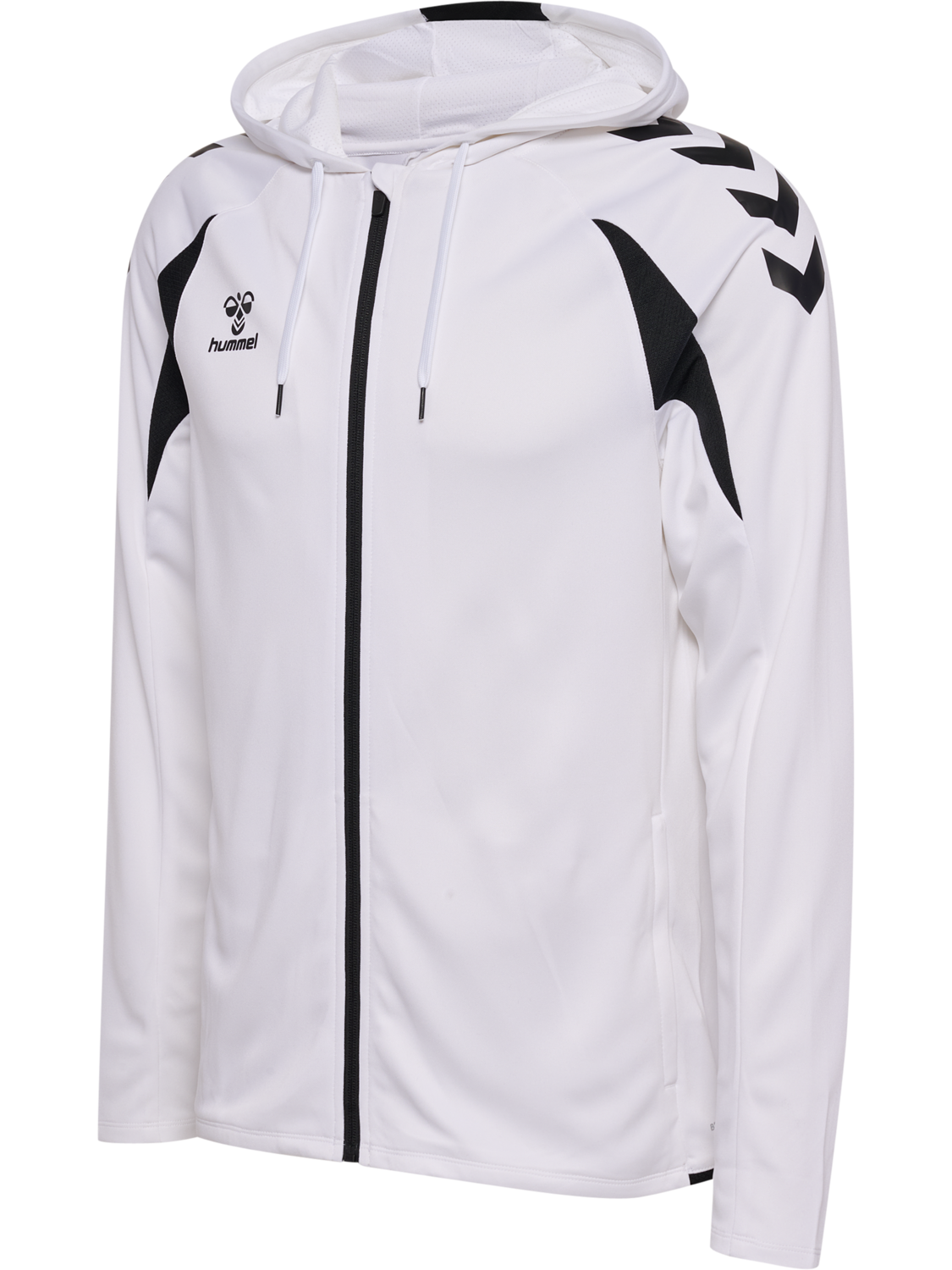 hmlCORE 2.0 ZIP HOODIE, WHITE/BLACK, packshot