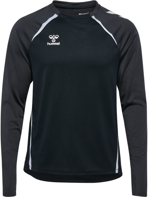 hmlLEAD 2.0 CREW SWEAT, BLACK/ASPHALT, packshot