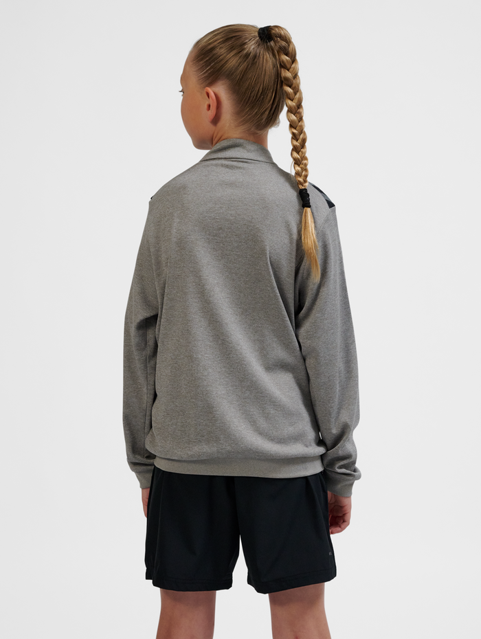 hmlAUTHENTIC PL ZIP JACKET KIDS, GREY MELANGE, model