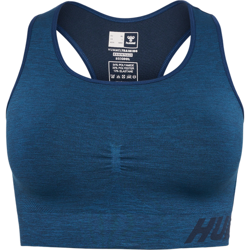hmlTE CURVE SEAMLESS SPORTS BRA, INSIGNIA BLUE MELANGE hmlTE CURVE SEAMLESS SPORTS BRA, INSIGNIA BLUE MELANGE, packshot