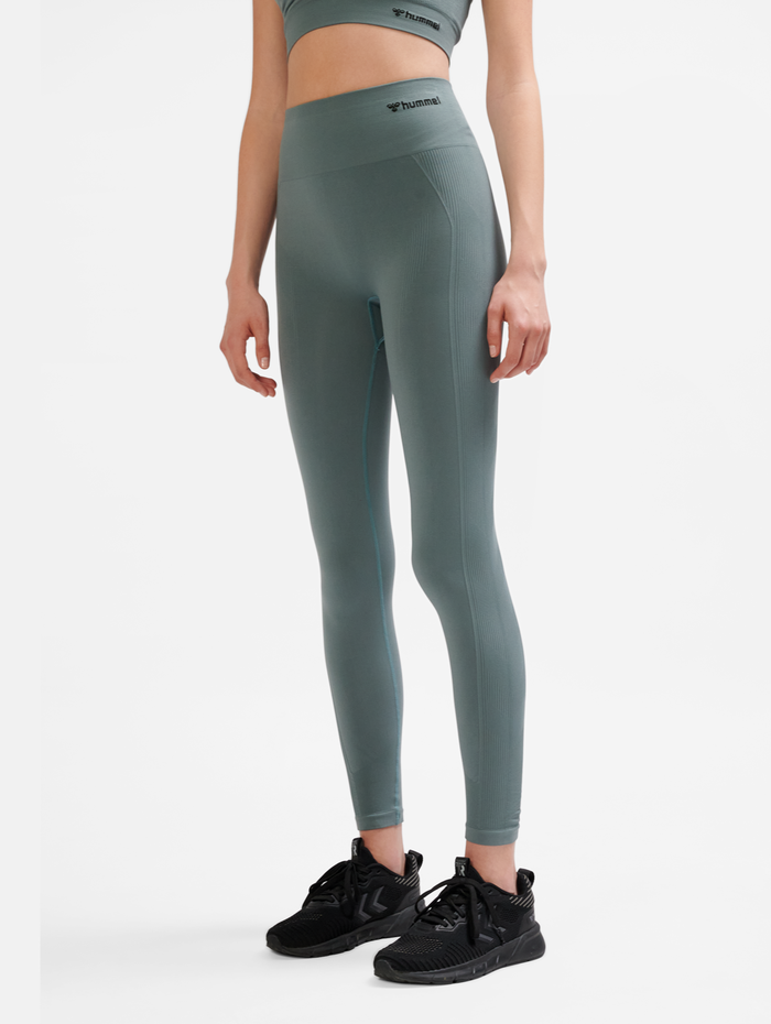 hmlTIF SEAMLESS HIGH WAIST TIGHTS, BALSAM GREEN, model