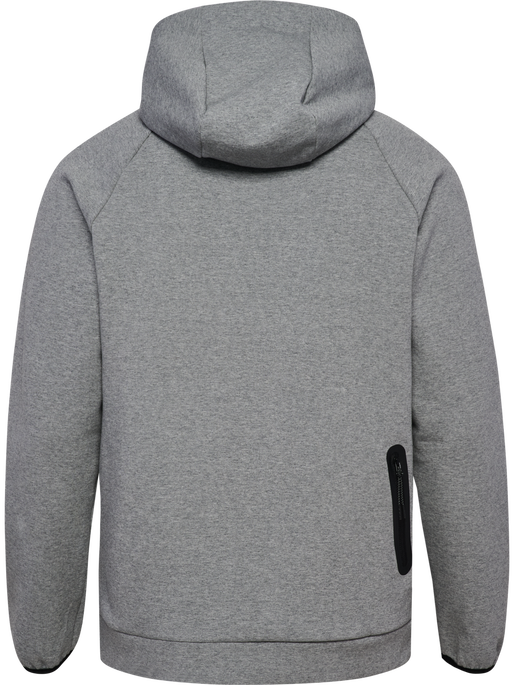 hmlTECH FLEECE REGULAR ZIP HOODIE, GREY MELANGE hmlTECH FLEECE REGULAR ZIP HOODIE, GREY MELANGE, packshot