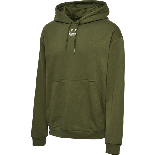 hmlLP10 BOXY SWEAT HOODIE, IVY GREEN, packshot