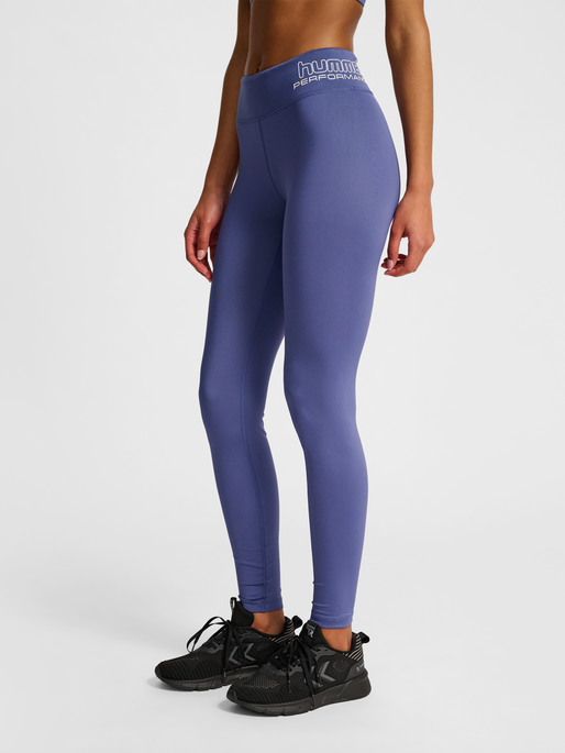 hmlTE FUNDAMENTAL MID WAIST TIGHTS, BLUE INDIGO, model
